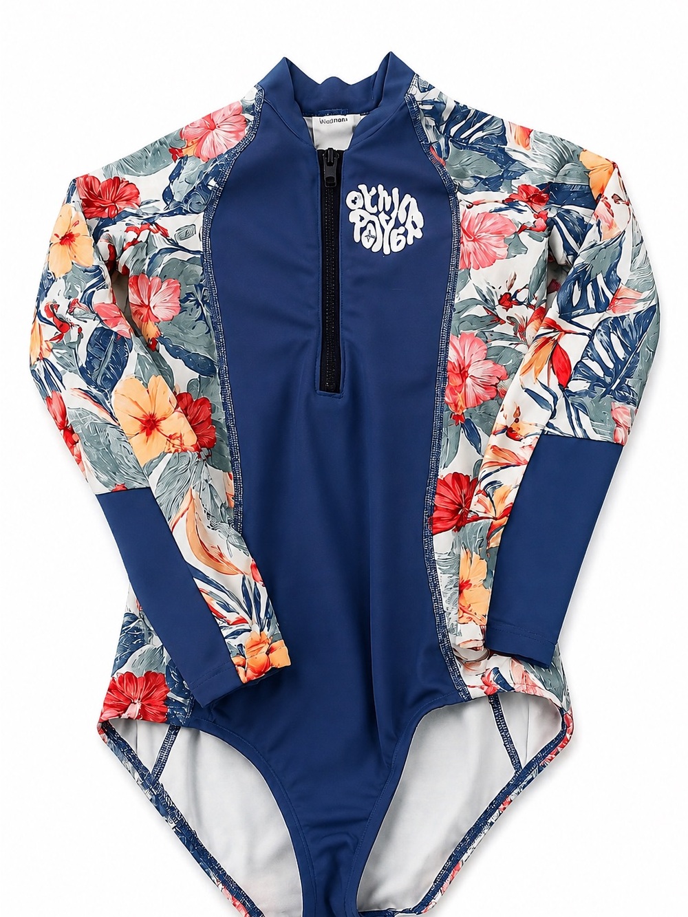 Tropical Long Sleeve Rash Guard Swimsuit 🌺🌊